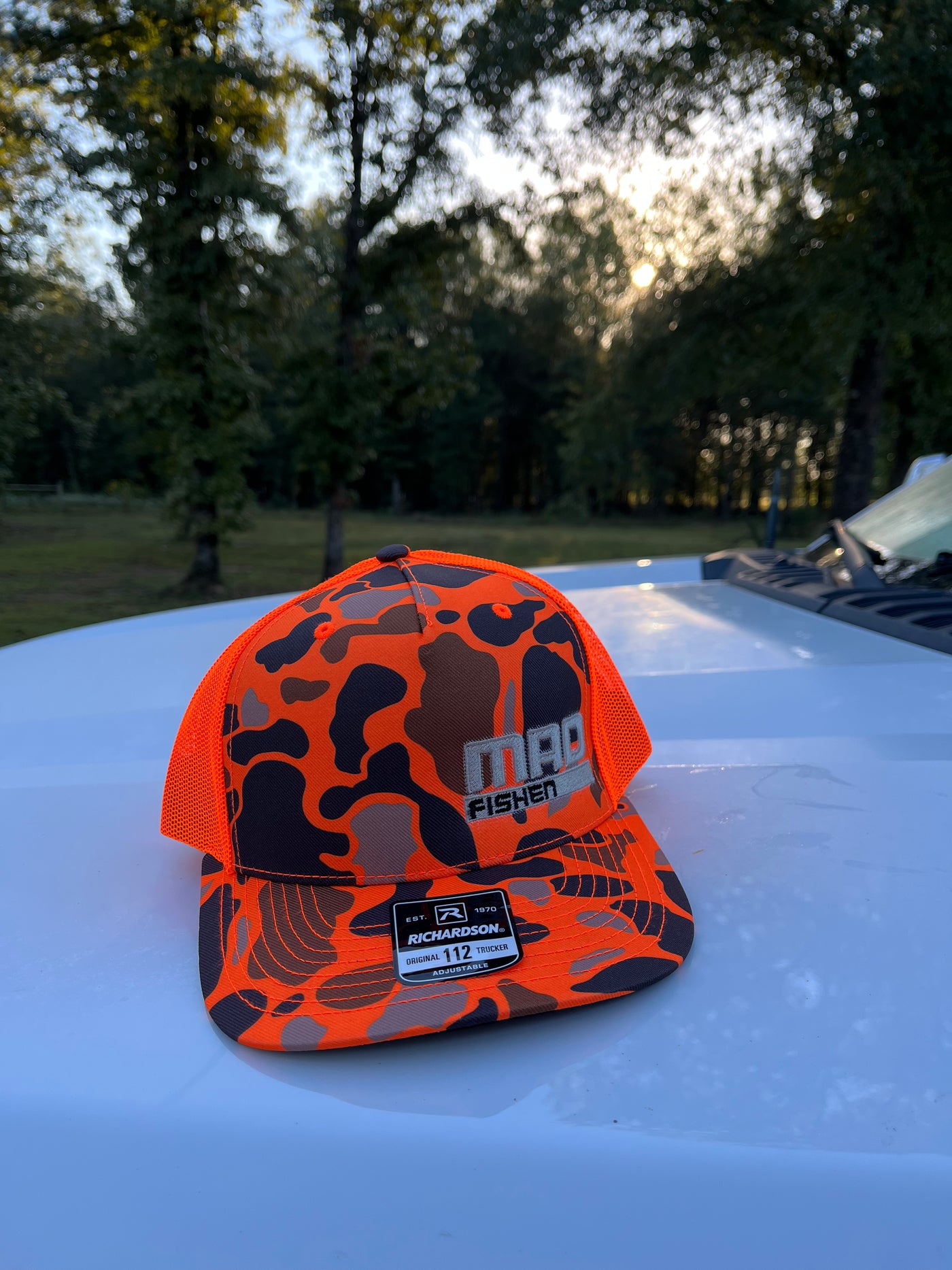Mad Fishen orange patch hat